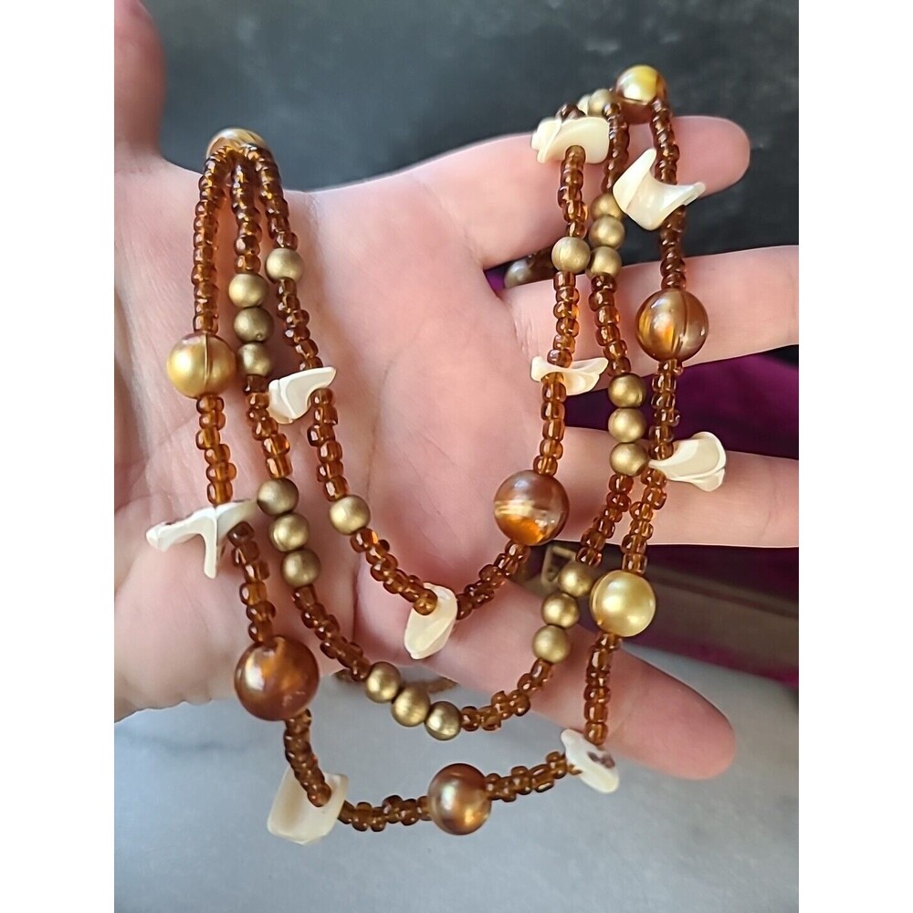 Multistrand Adjustable Beaded Necklace Vintage
